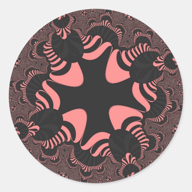 Sticker Rond Croix rose et gris (Devant)