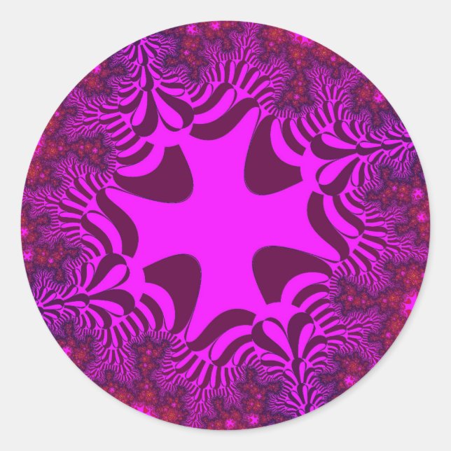 Sticker Rond Croix rose et Rose (Devant)