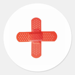 Sticker Rond Croix rouge