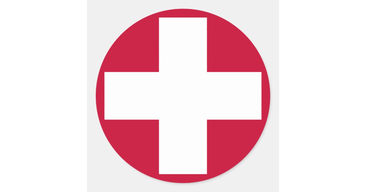 Sticker Rond Croix Rouge Produits & Designs ! | Zazzle.fr