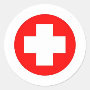 Sticker Rond Croix Rouge Produits & Designs !