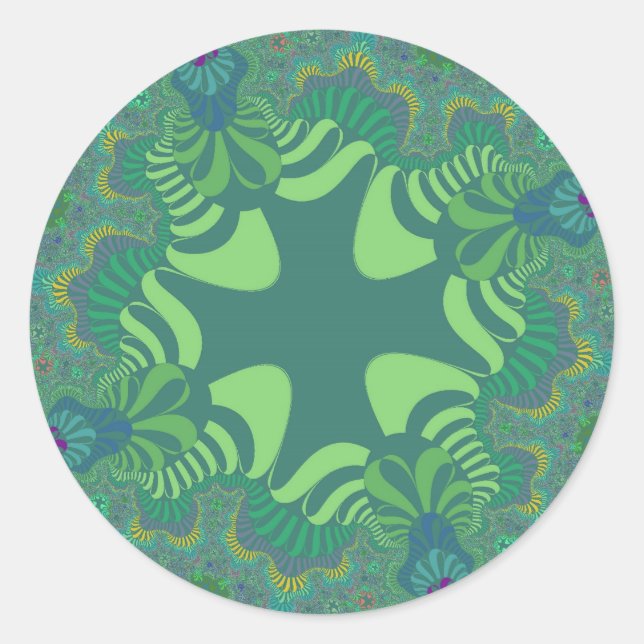 Sticker Rond Croix verte (Devant)