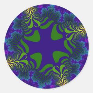 Sticker Rond Croix verte et bleue