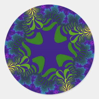 Sticker Rond Croix verte et bleue