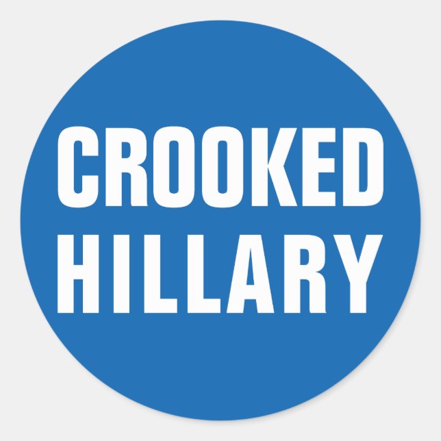 Sticker Rond Crooked Hillary Clinton (Devant)