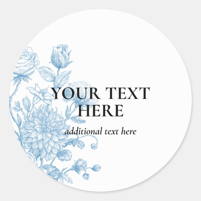 Sticker Rond Croquis Floral (Devant)