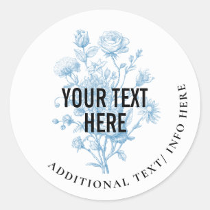 Sticker Rond Croquis Floral