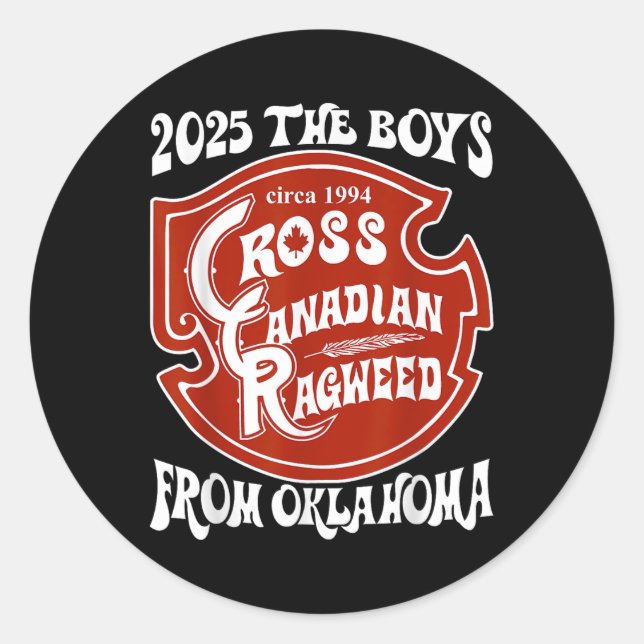 Sticker Rond Cross Canadian Ragweed The Boys From Oklahoma Conc (Devant)