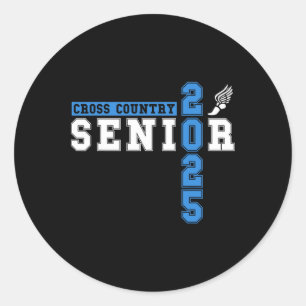 Sticker Rond Cross Country Senior Night Senior Graduation 2025