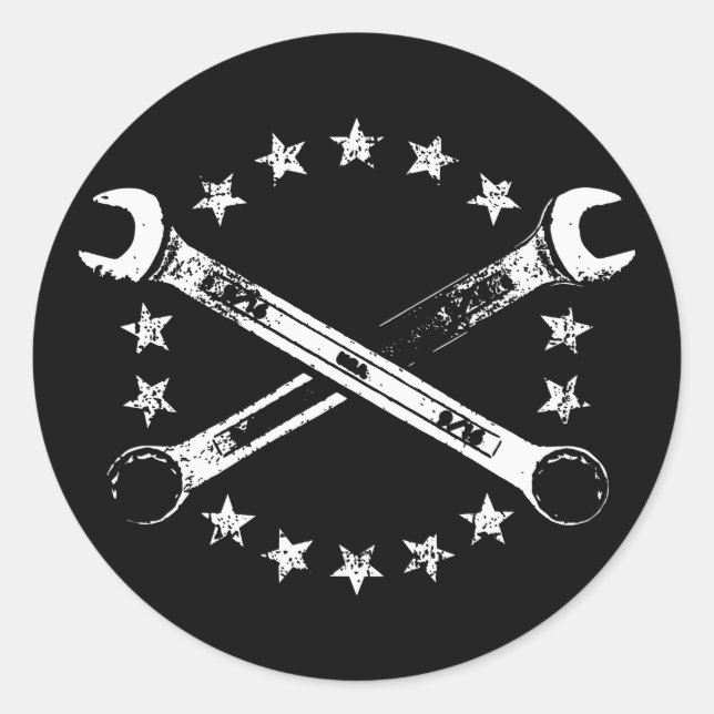 Sticker Rond Cross Wrenches (Devant)