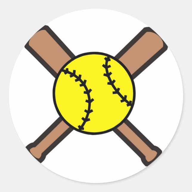 Sticker Rond Crossbats Softball (Devant)