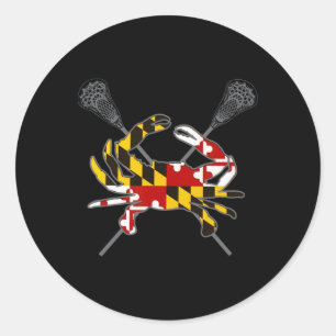 Sticker Rond Crosse de crabe du Maryland Bâton croisé Md Drapea