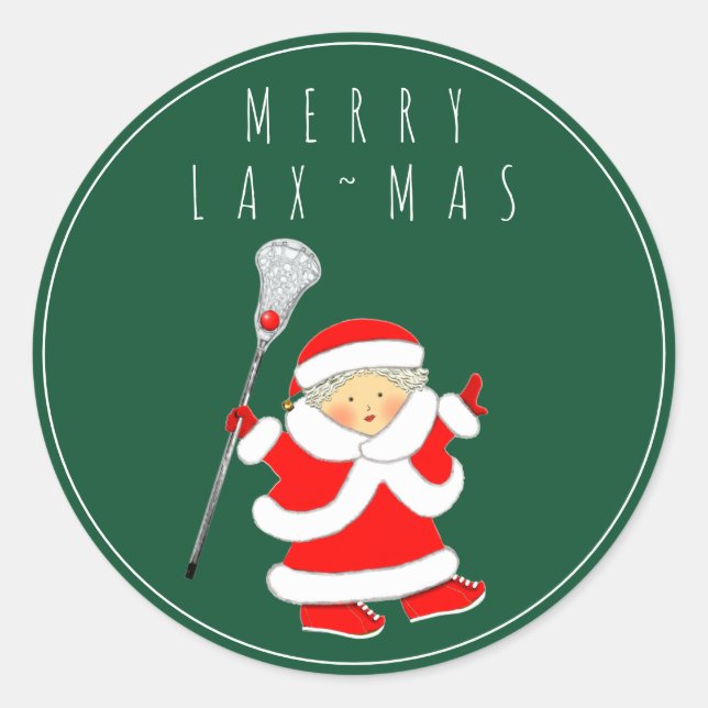 Sticker Rond Crosse Féminine Vacances de Noël (Devant)
