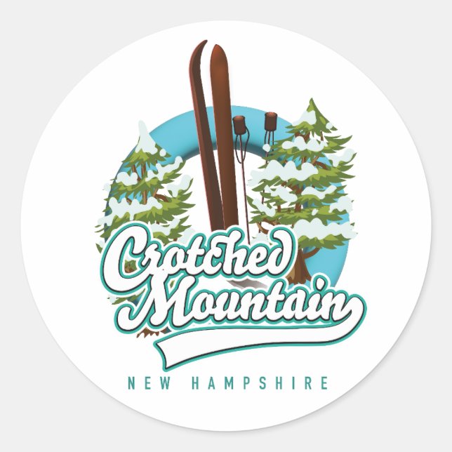 Sticker Rond Crotched mountain new hampshire logo de ski (Devant)