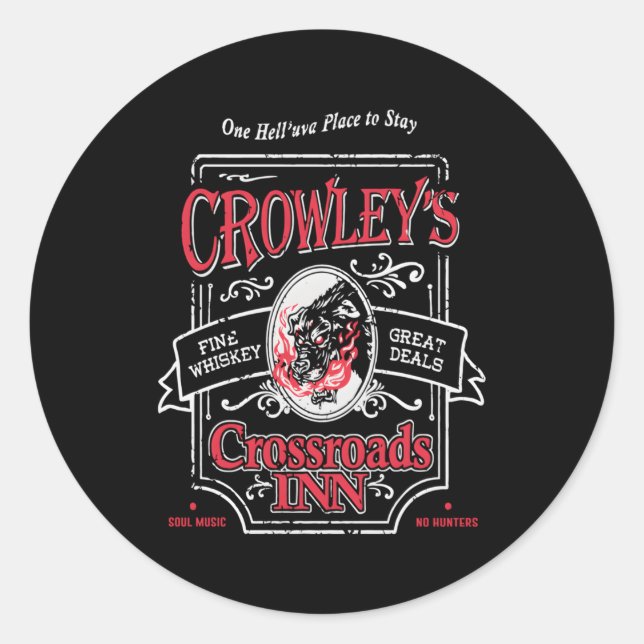 Sticker Rond Crowley'S Crossroads Inn (Devant)