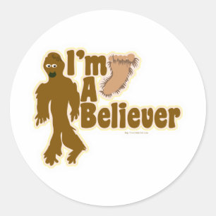 Sticker Rond Croyant de Bigfoot
