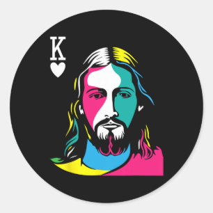 Sticker Rond Croyants chrétiens religieux Jésus Christ est roi