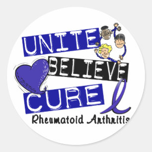 Sticker Rond CROYEZ UNIS CURE Rhumatoïde Arthrite