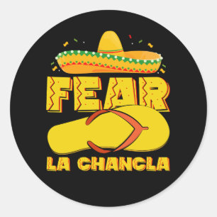 Sticker Rond Crpeur La Chancla Funny Mexicain Cinco De Mayo