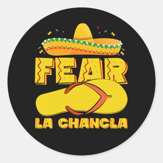 Sticker Rond Crpeur La Chancla Funny Mexicain Cinco De Mayo (Devant)