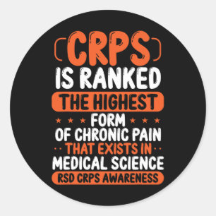 Sticker Rond Crps Sensibilisation Douleur Chronique Orange Ribb