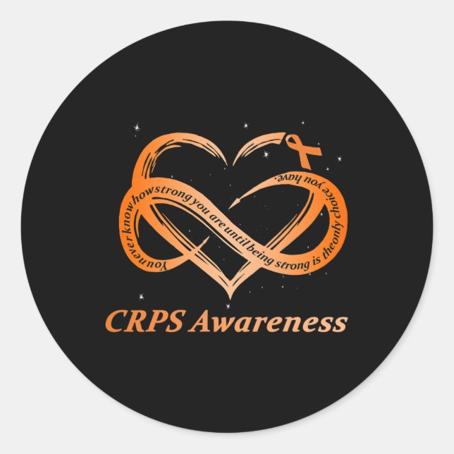 Sticker Rond Crps Sensibilisation Douleur Chronique Orange Ribb (Devant)