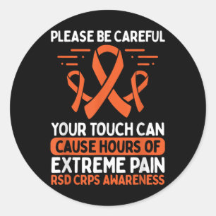 Sticker Rond Crps Sensibilisation Lutte Maladie Rsd Guerrier Or