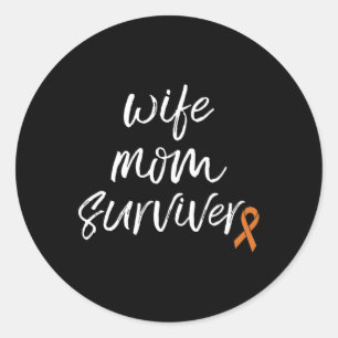 Sticker Rond Crps Sensibilisation Orange Ribbon Femme Survivant