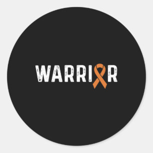 Sticker Rond Crps Sensibilisation Orange Ribbon Warrier