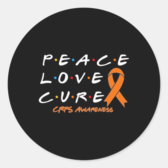 Sticker Rond Crps Sensibilisation Peace Love Cure (Devant)