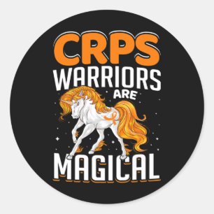 Sticker Rond Crps Warrior Sont Magique Unicorne Orange Ribbon A