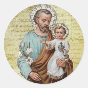 Sticker Rond Cru religieux de Jésus d'enfant catholique de St