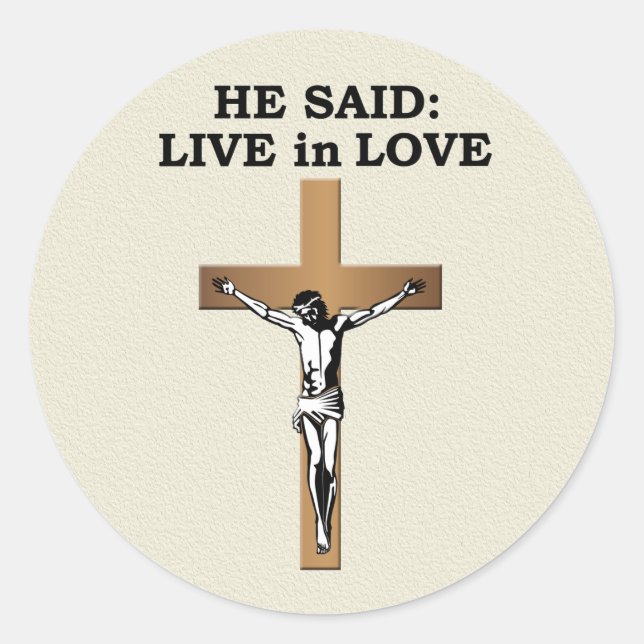Sticker Rond Crucifix (Devant)