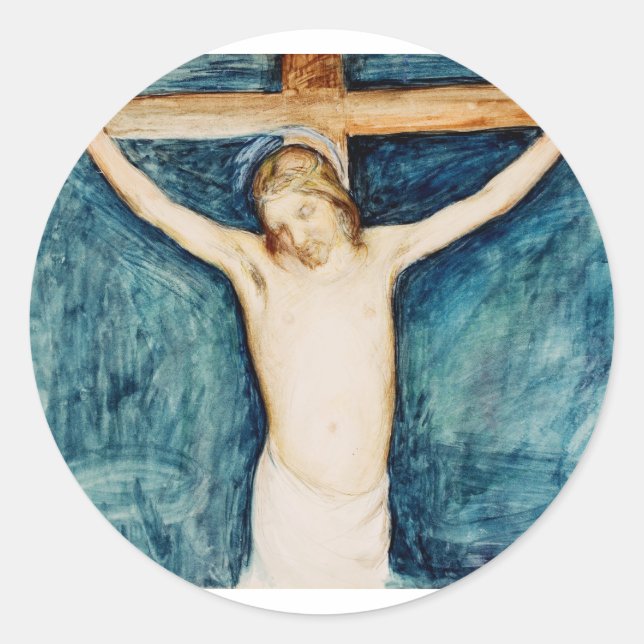 Sticker Rond Crucifixion du Retable de l'église (Devant)