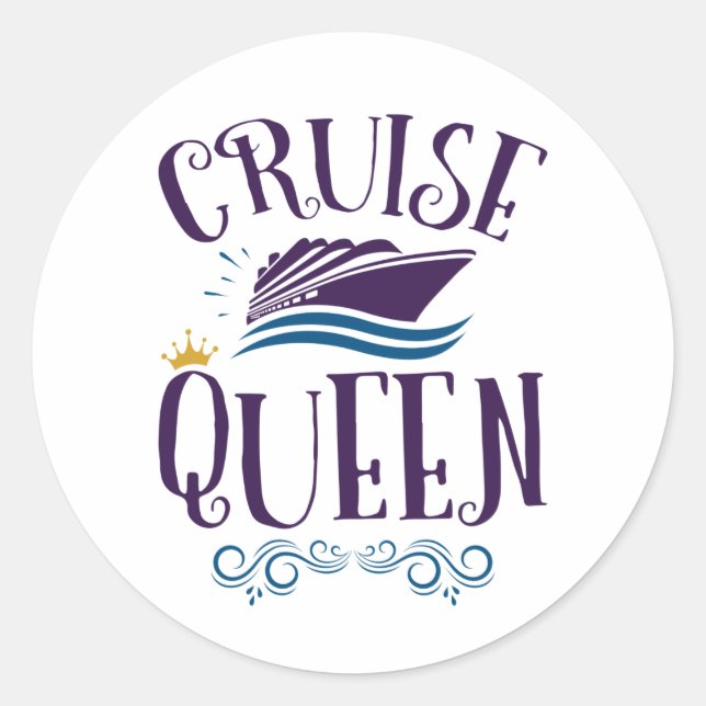 Sticker Rond Cruise Queen Cute Crute Femmes (Devant)