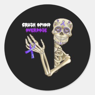 Sticker Rond Crush Opioid Overdose Sensibilisation amusant Sque