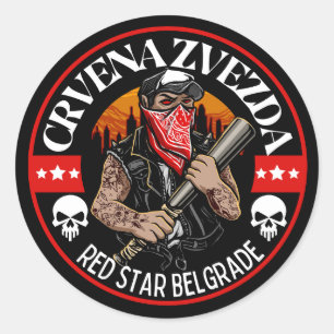 Sticker Rond Crvena Zvezda Étoile Rouge de Belgrade Fan