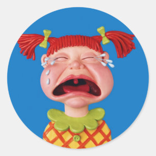 Sticker Rond Cryin Girl