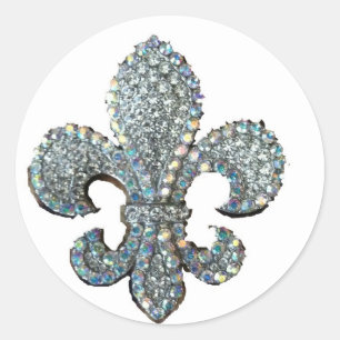 STICKER ROND CRYSTAL FLEUR DE LIS