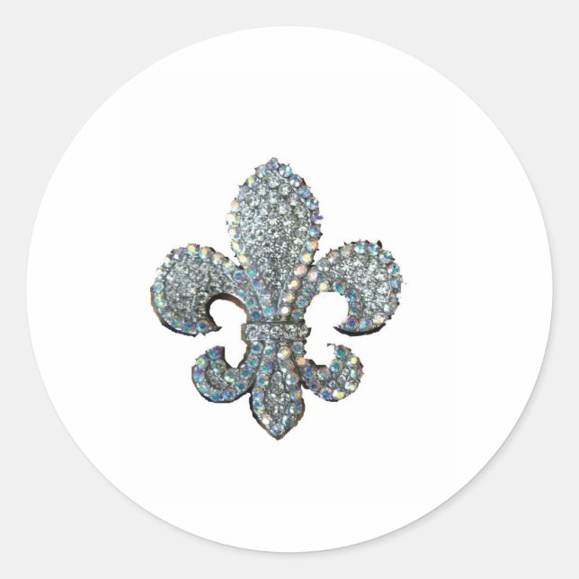 STICKER ROND CRYSTAL FLEUR DE LIS (Devant)