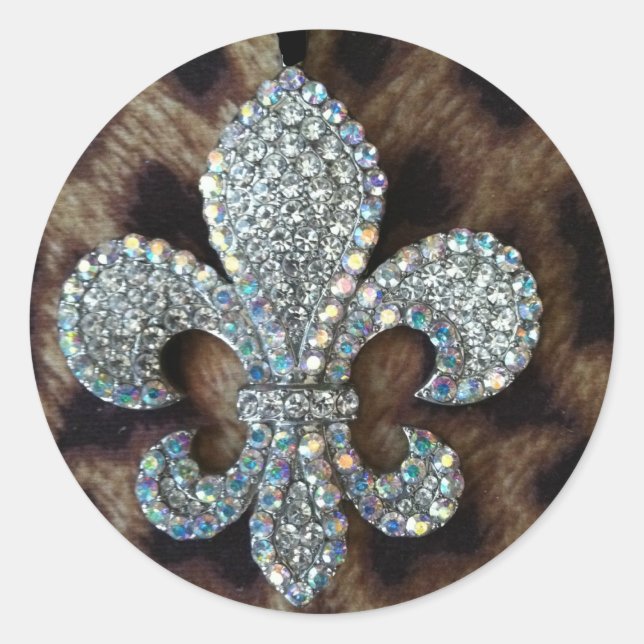 STICKER ROND CRYSTAL FLEUR DE LIS SUR L'IMPRIMANTE FRONTALIÈRE  (Devant)
