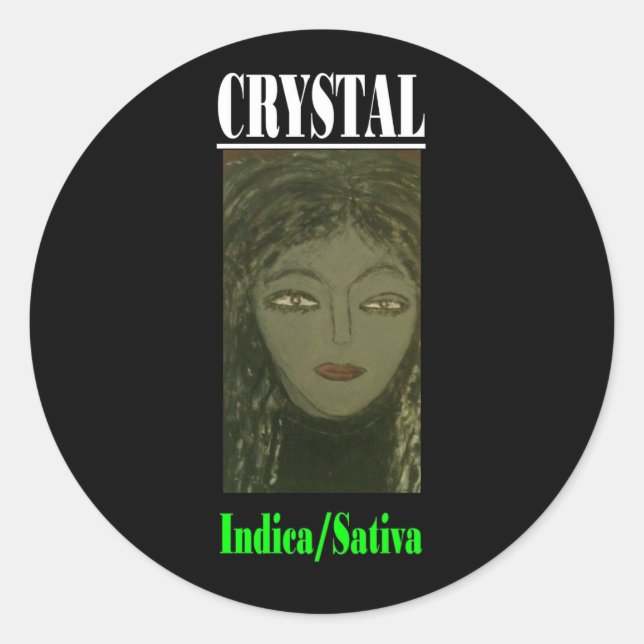 STICKER ROND CRYSTAL INDICA SATIVA (Devant)