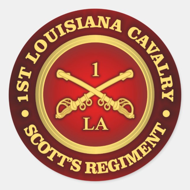 Sticker Rond CSC -1ère cavalerie de Louisiane (Devant)