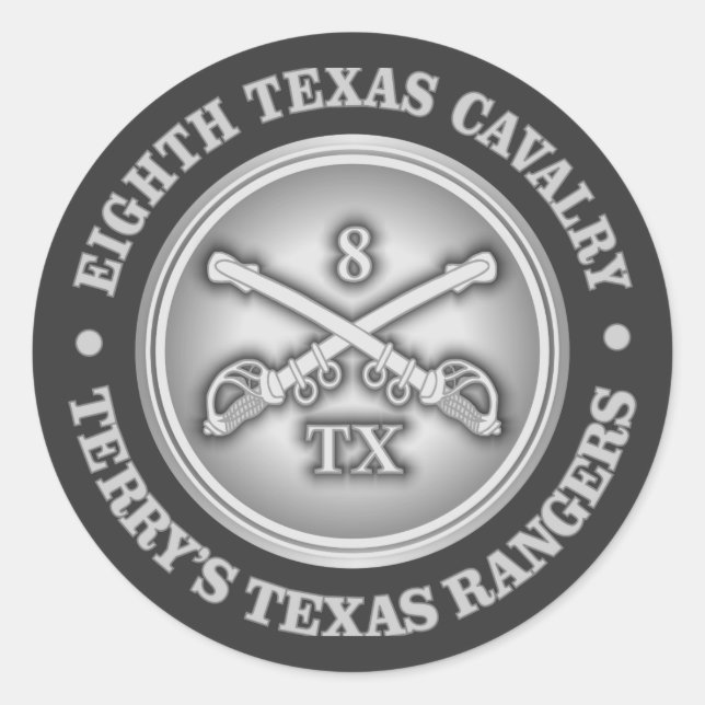 Sticker Rond CSC -8e cavalerie du Texas (Devant)