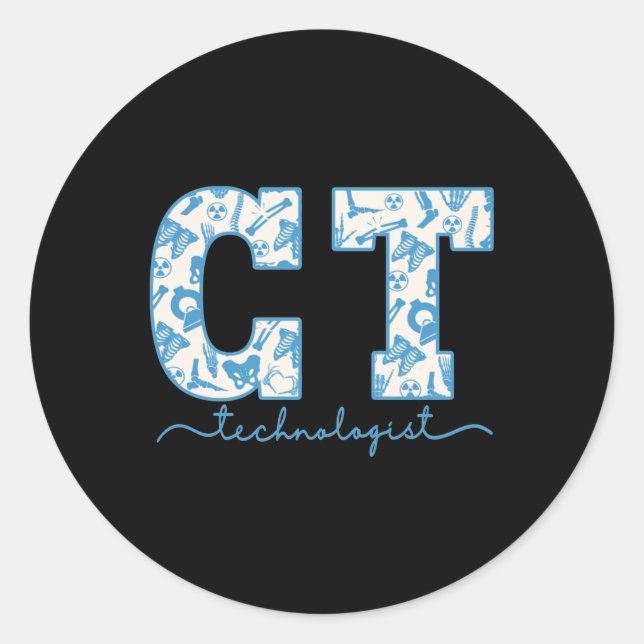 Sticker Rond Ct Tech Cat Scan Tech Skeleton Radiologie Départem (Devant)