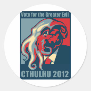 Sticker Rond Cthulhu à la présidence - 2012