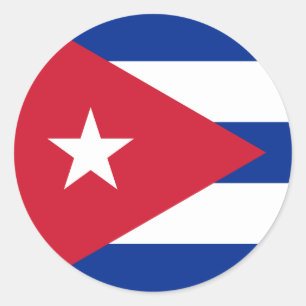 Sticker Rond CU de drapeau du Cuba