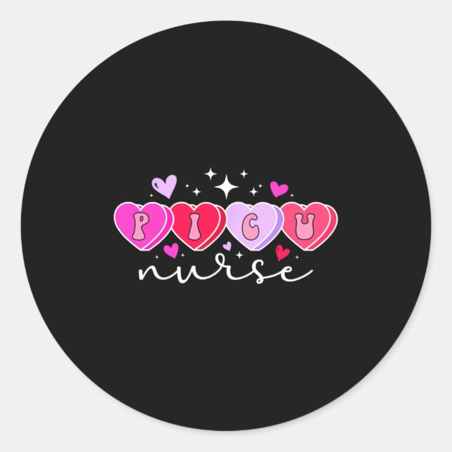 Sticker Rond Cu Nurse Valentine Hearts Cu Nursing Valentine  (Devant)