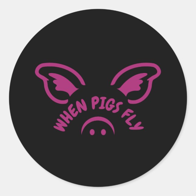 Sticker Rond Cuando los cerdos vuelen (Devant)