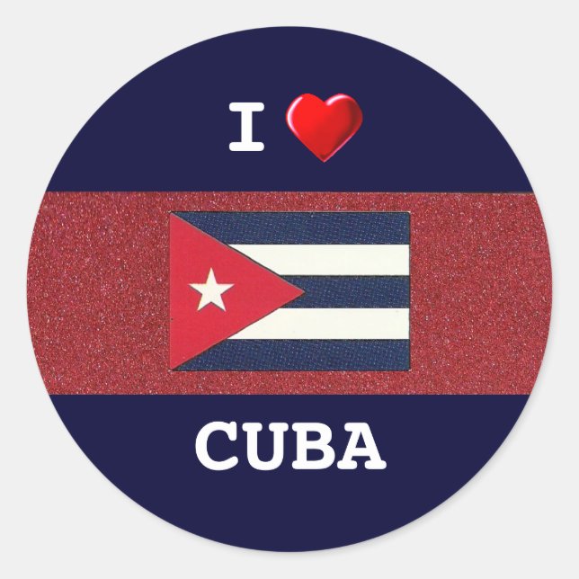 Sticker Rond CUBA : J'aime Cuba (Devant)